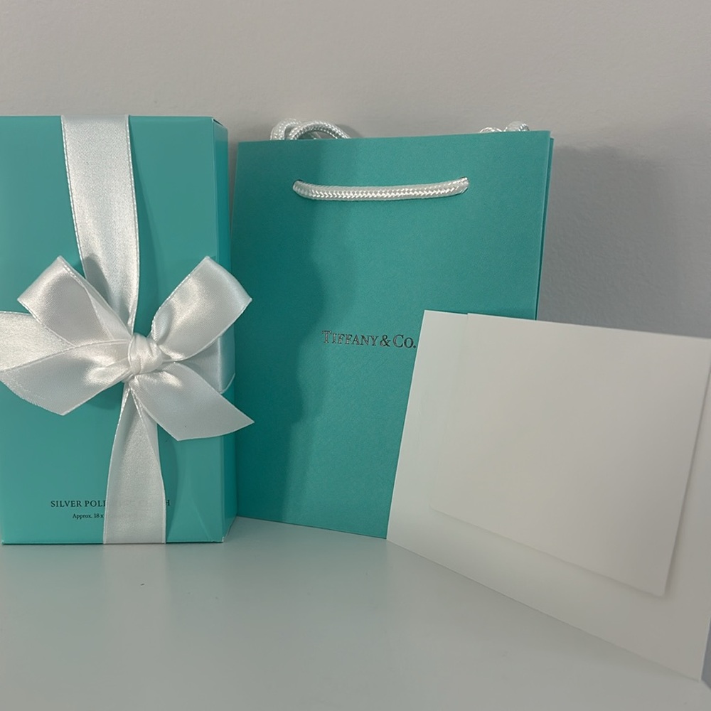 Tiffany & Co. 18x18 Silver Polishing Cloth, Gift Bag, Card, Tissue Gift Set